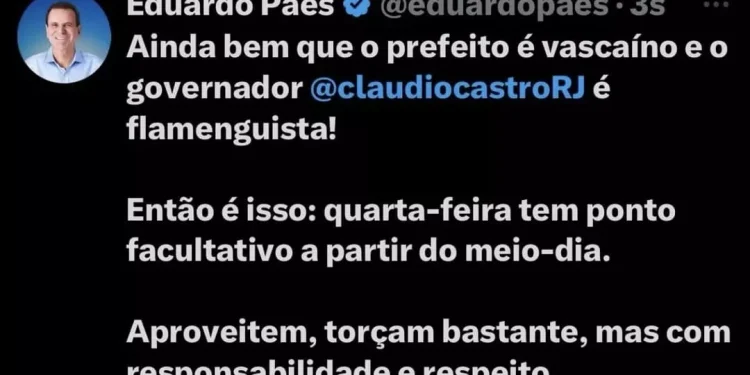 Prefeitura do Rio decreta ponto facultativo para servidores acompanharem final do Flamengo contra o PSG