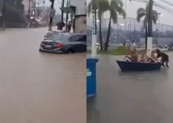 Temporal deixa Duque de Caxias em alerta máximo e alaga bairros na Baixada